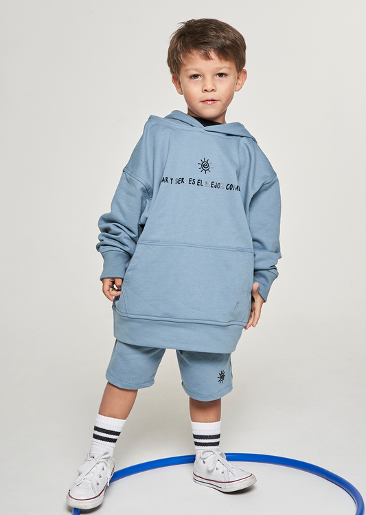 Set Buzo/Short Aman-e-Ser Azul