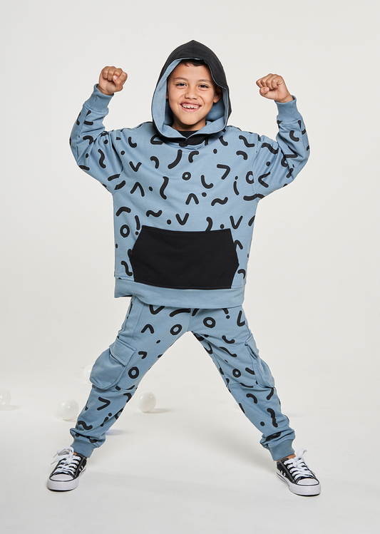 Set Buzo/Sudadera Súper Volcánico Negro/Azul