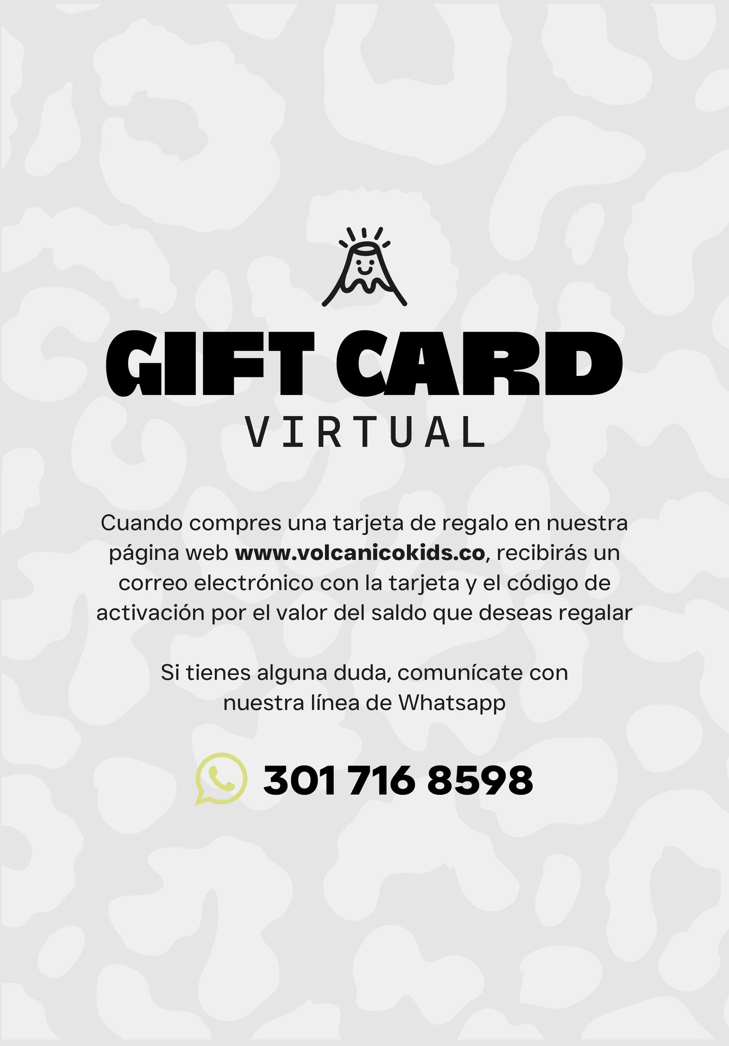 Tarjeta de regalo Volcánico